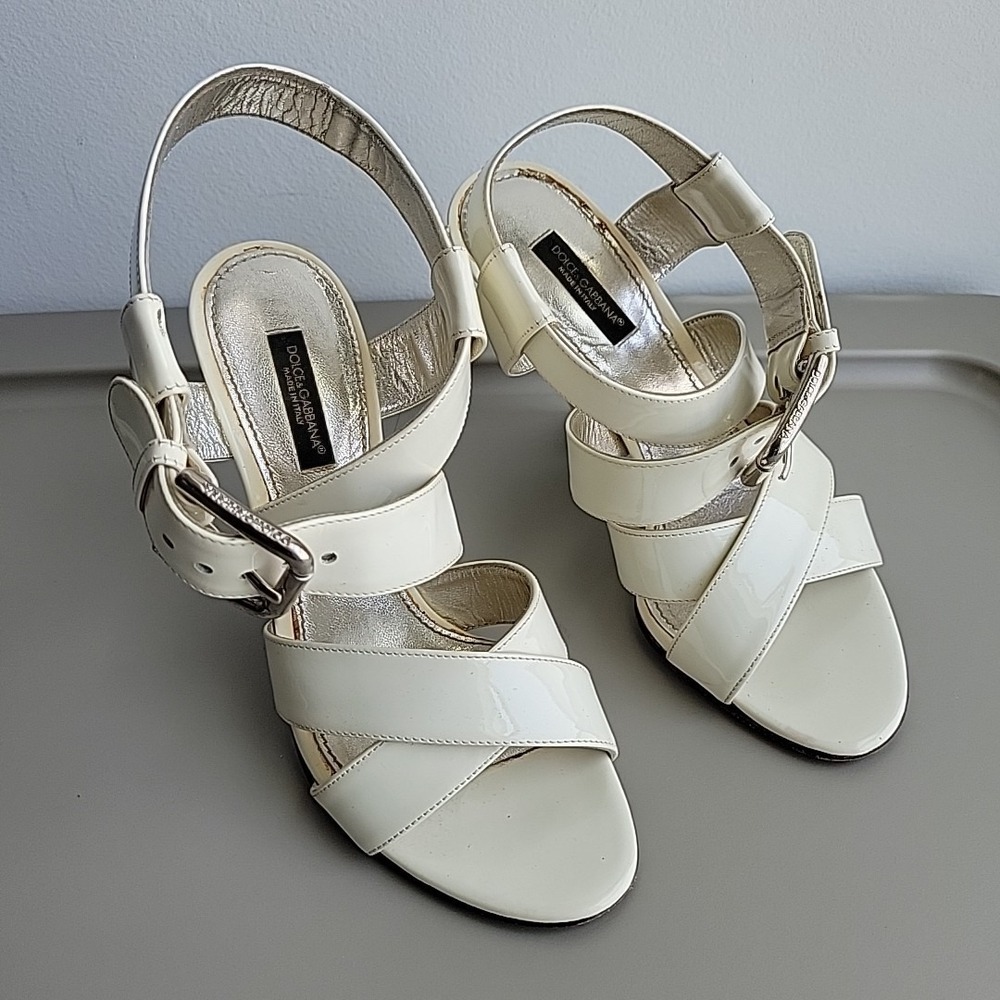 Dolce & Gabbana Vero Cuoio Strappy White Women's Heels Size 36.5 Used